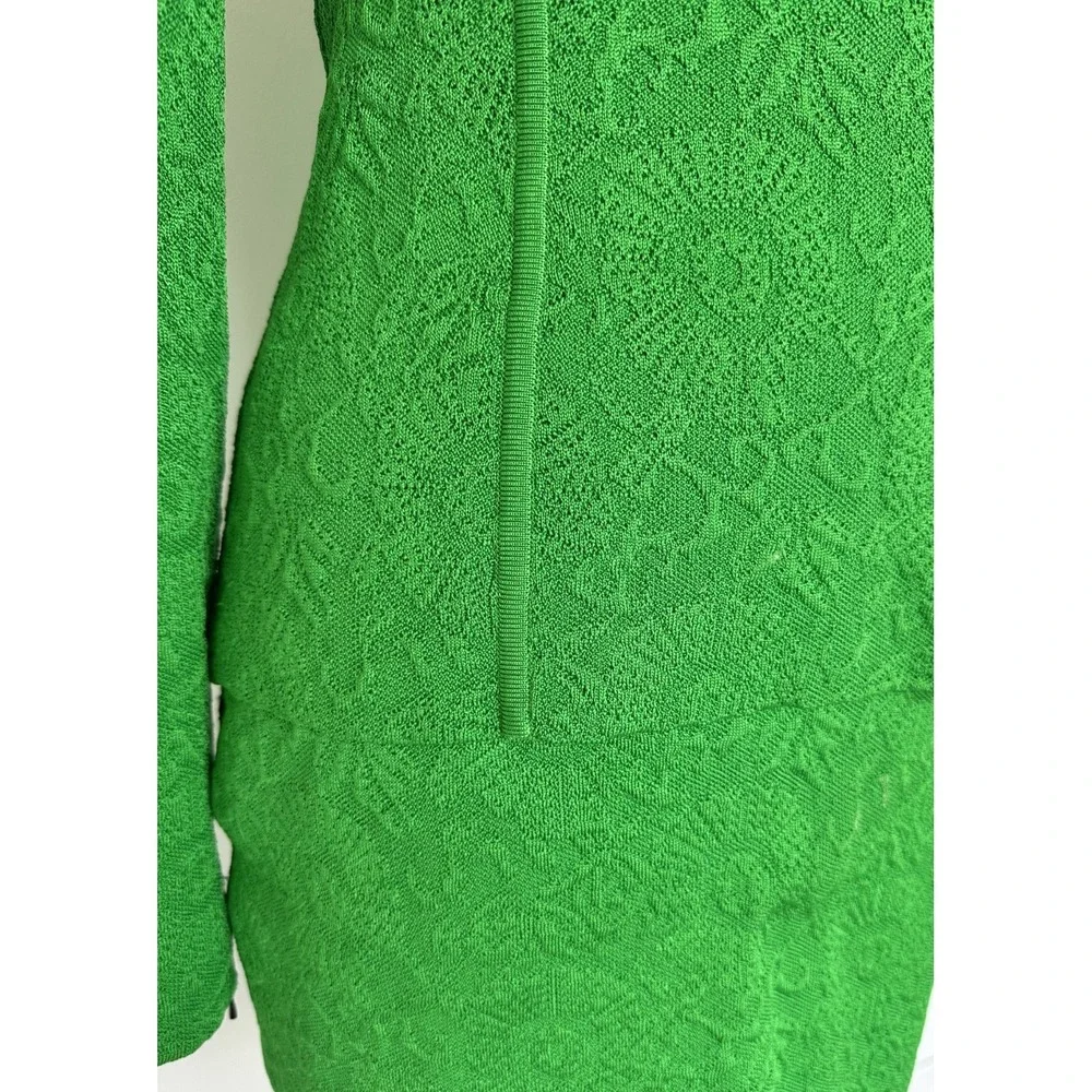 RET $2500 Paula Hian Green Skirt and Asymmetrical Jacket 2pc Set Size Small